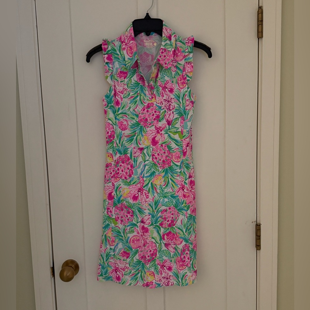 NEW! Lilly Pulitzer Silvia Mini Dress Pinky Green with Shorts Size XXS - Picture 7 of 11